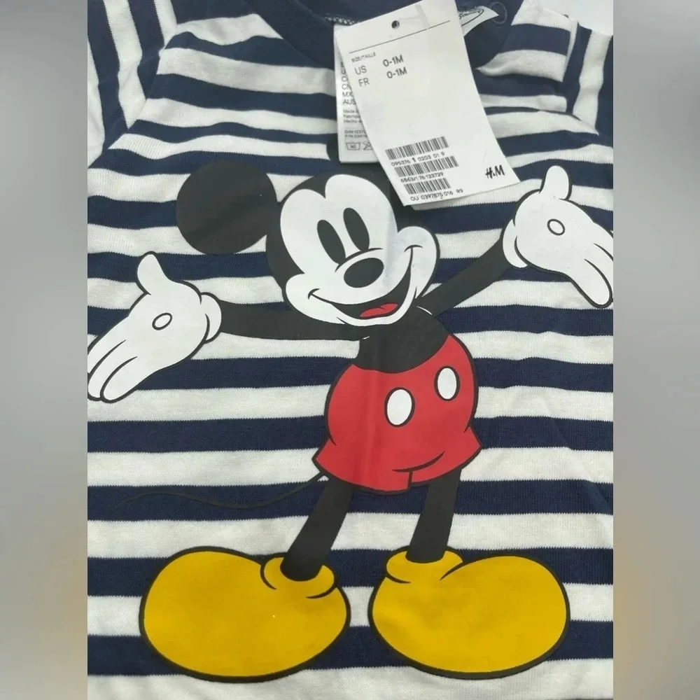 H&M x Disney Mickey Onesie, Navy, 0-1 month, NWT​